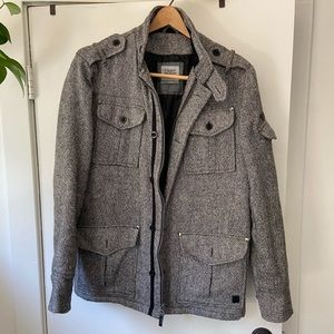ZooYork grey/white overcoat. Men’s medium
